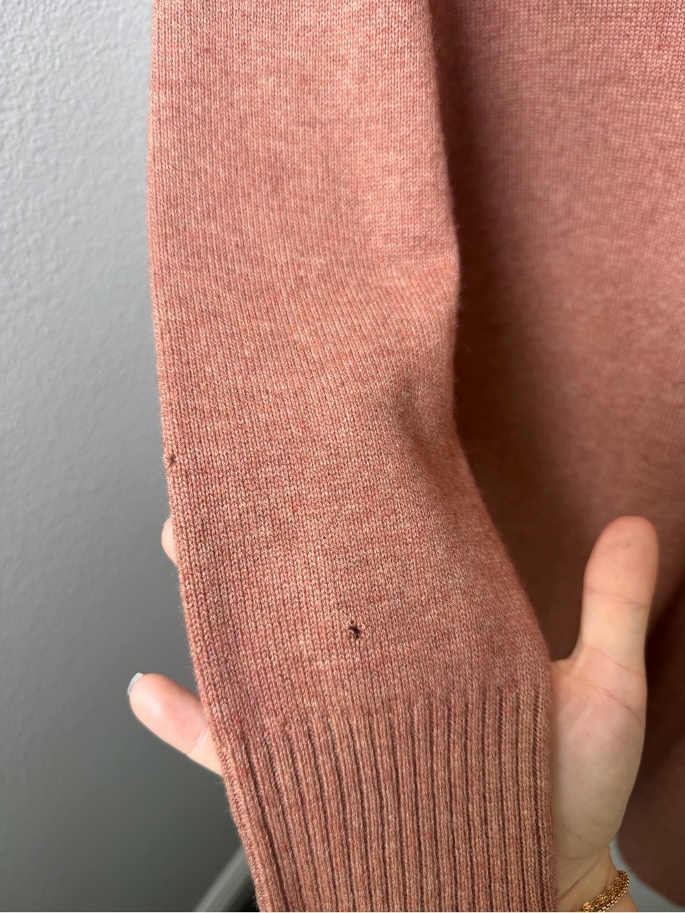 Vince Dusty Pink/Orange V-Neck Wool-Cashmere Blend Dress Size M - Picture 3 of 7